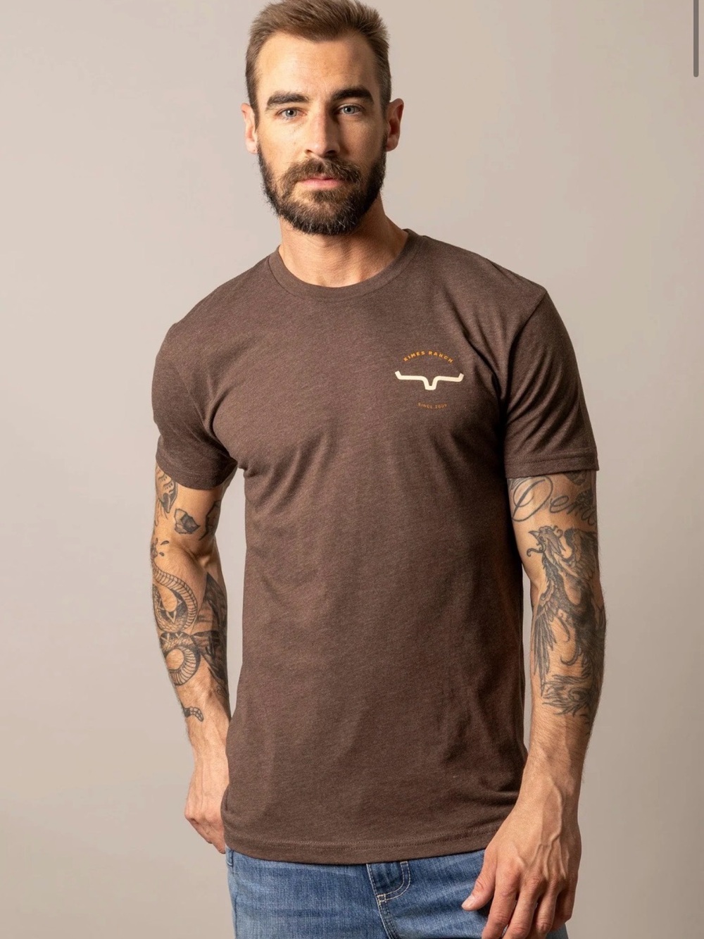 NWT Kimes Ranch Classic Brown Crewneck T-Shirt - Men